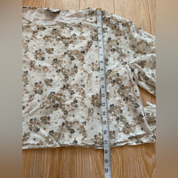 Something‎ Navy linen top pants size XL Lagenlook Earthy Old Money Boho floral - Picture 12 of 15